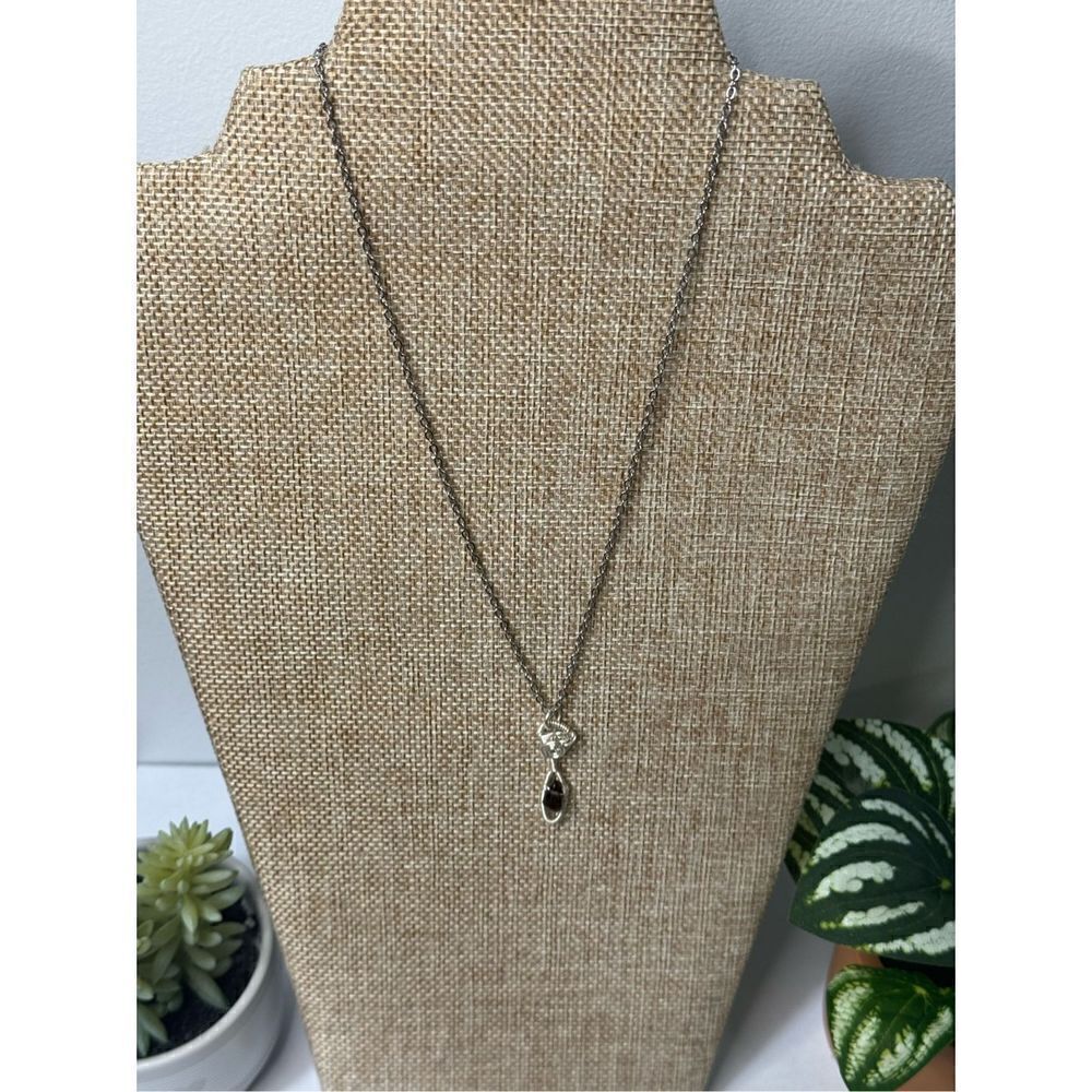 Smokey Quartz Wrapped Pendant Necklace